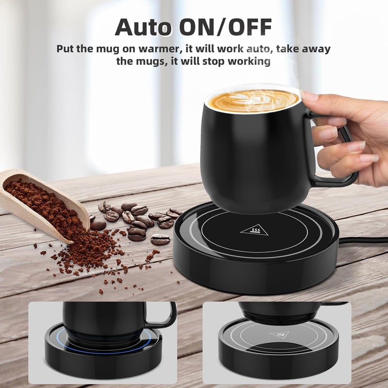 Dimux Coffee Warmer with Mug Set - Electric Beverage Cup Warmer for Desk Office Home Use, Candle Warmer Heating Plate with Gravity Switch Auto Shut Off (Up to 131F/55C), 12oz (Blue Set) - Image 2